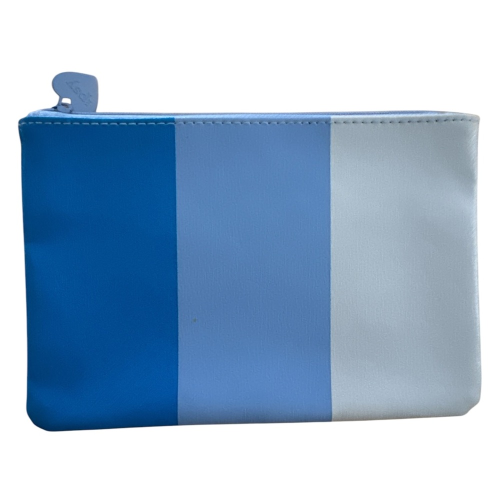 Ipsy Glam Bag Colorblock Blue and White Pouch